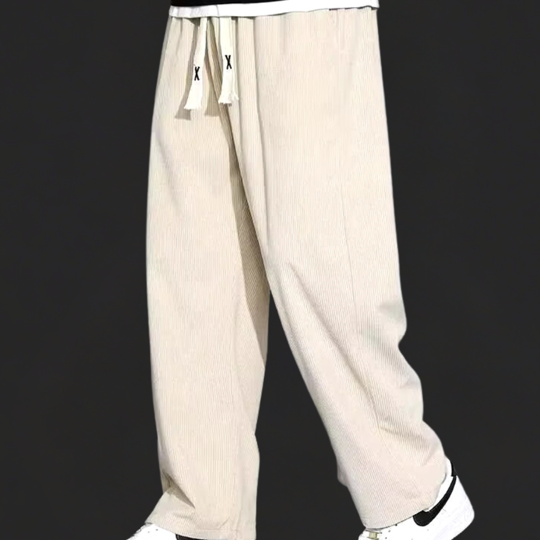 Calças de Veludo Cotelê com Corte Reto e Ajuste Confortável