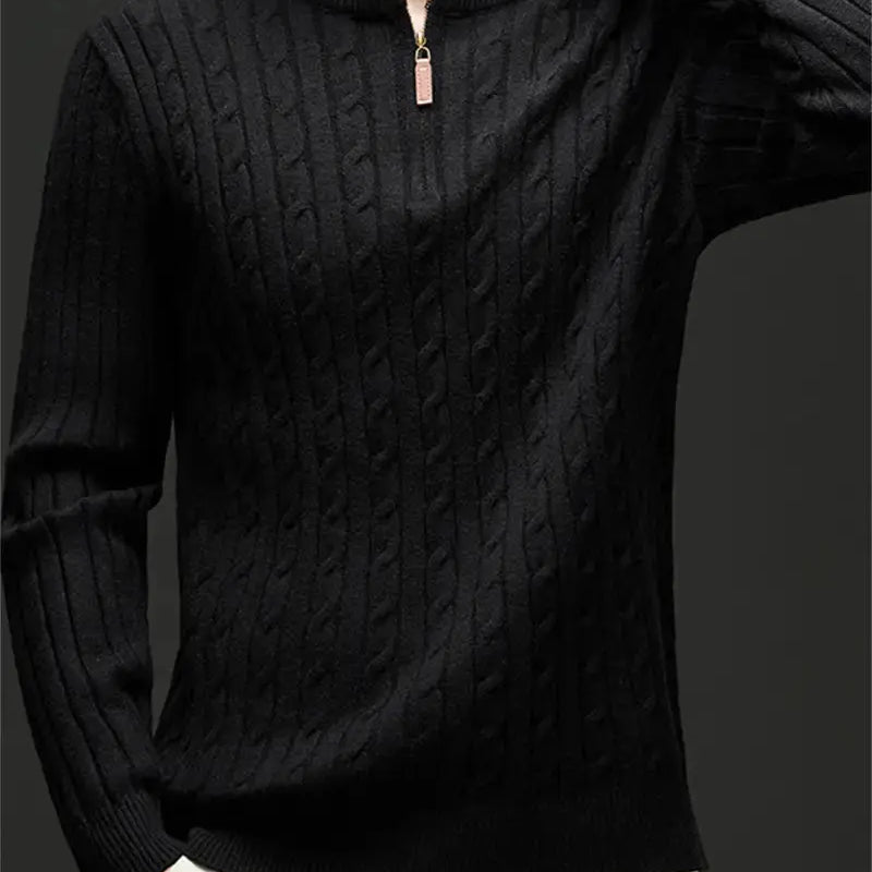 Miguel | Suéter com Zíper em Tecido Misturado Ultra Suave