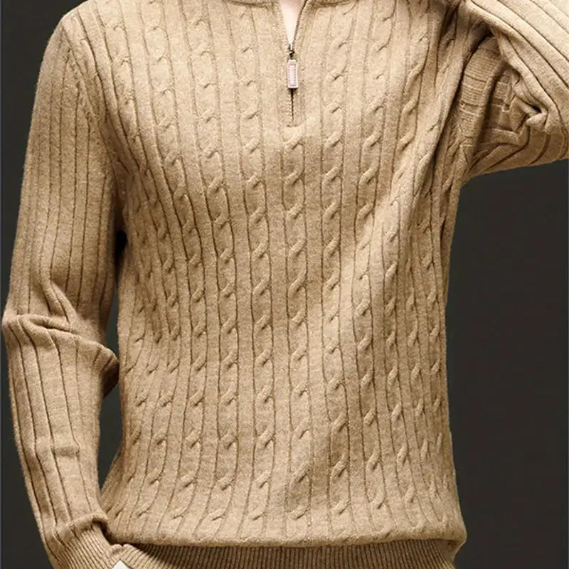 Miguel | Suéter com Zíper em Tecido Misturado Ultra Suave