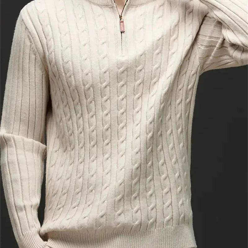 Miguel | Suéter com Zíper em Tecido Misturado Ultra Suave