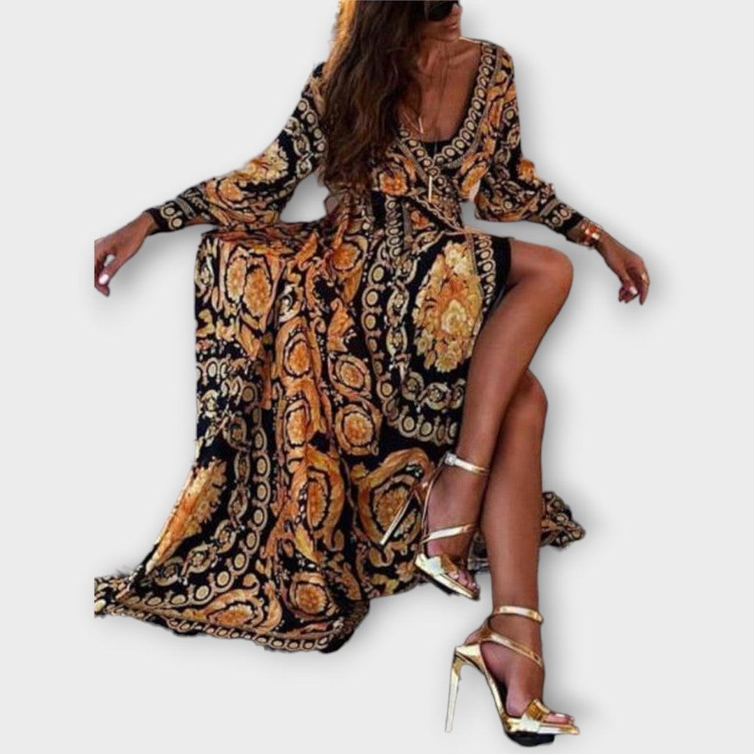 Vestido Envelope - Vestido Boho para Mulheres com Fenda