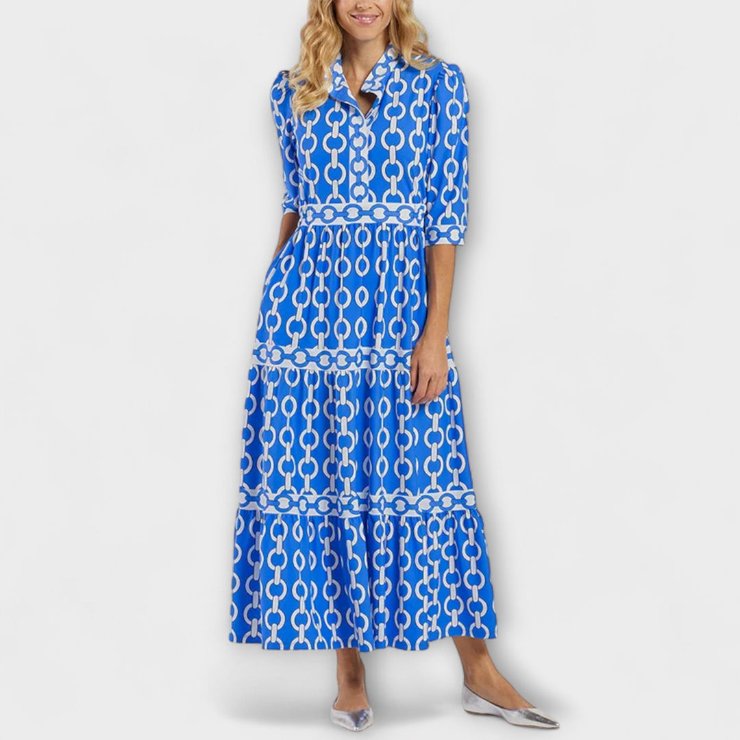 Juliette - Vestido Midi com Padrão de Corrente