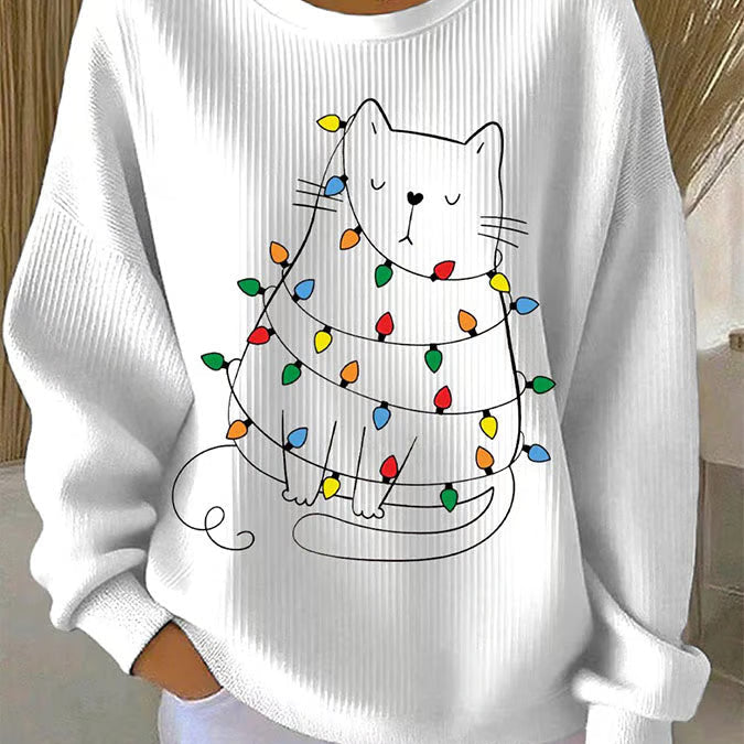 Alba - Sweater de Natal com motivo de gatos