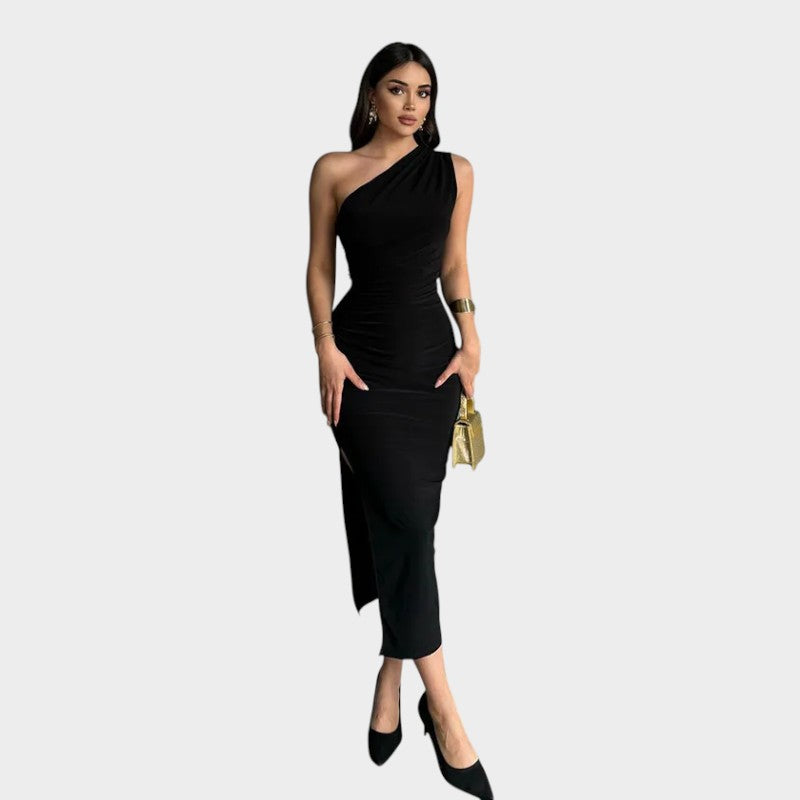 Kaia - Vestido cetim com renda