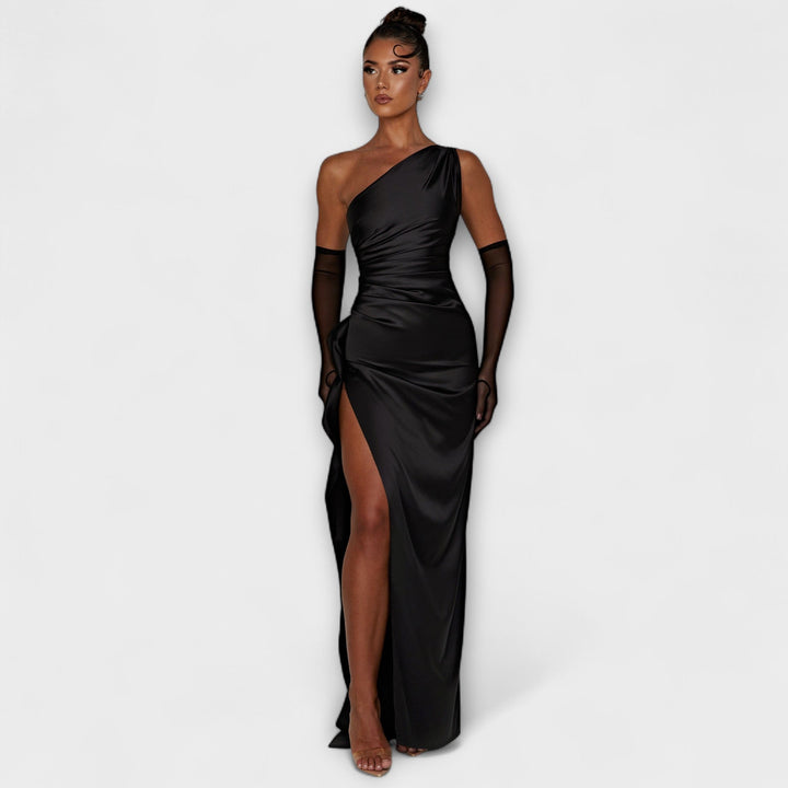 Vestido Maxi de Um Ombro