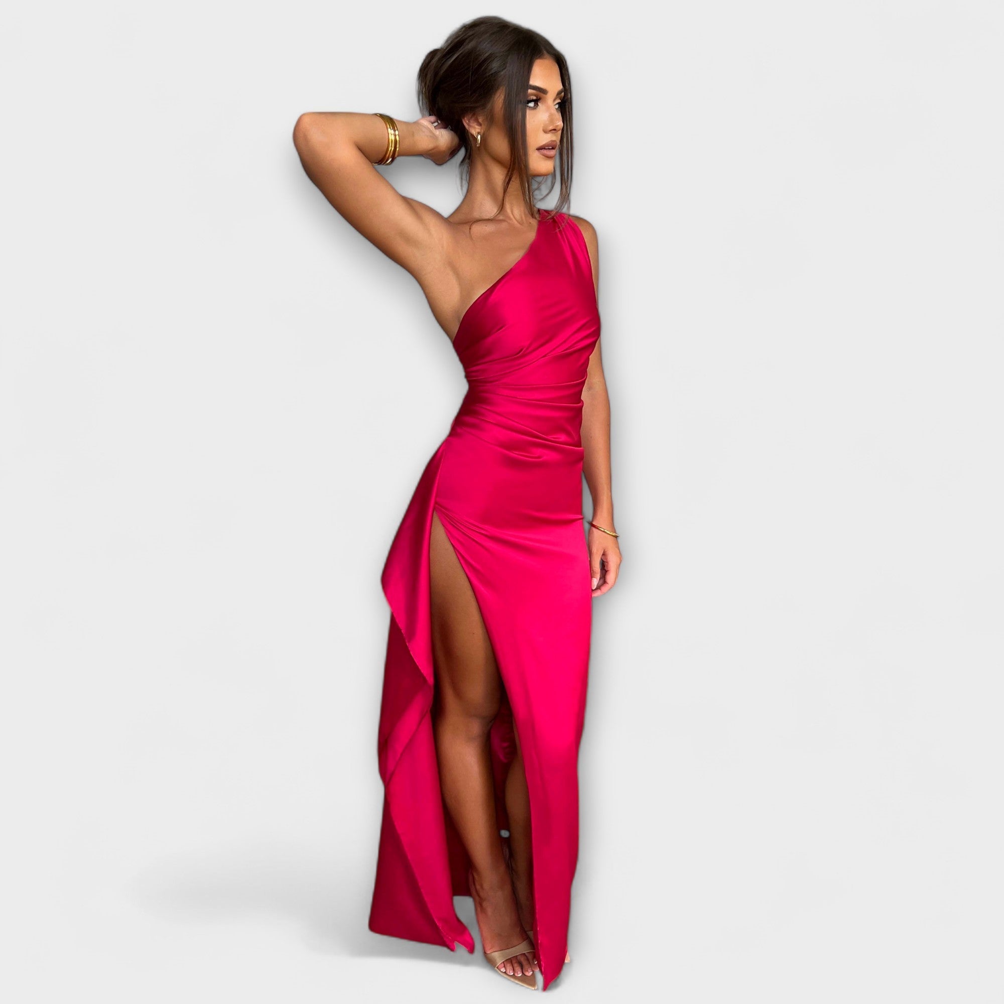 Vestido Maxi de Um Ombro