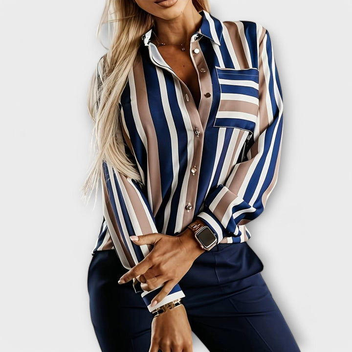 Emily - blusa listrada casual e tranquila