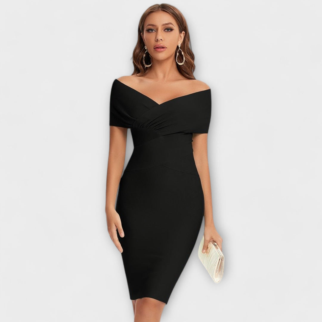 Vestido elegante com decote em V
