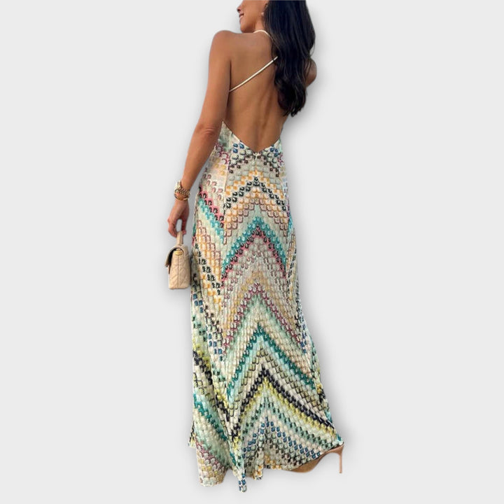Remi - Vestido Maxi com Padrão de Peixe Colorido Missoni