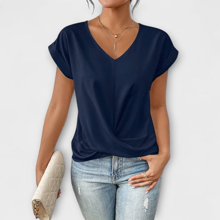 Eloise - Top de Decote em V com Detalhe de Nó