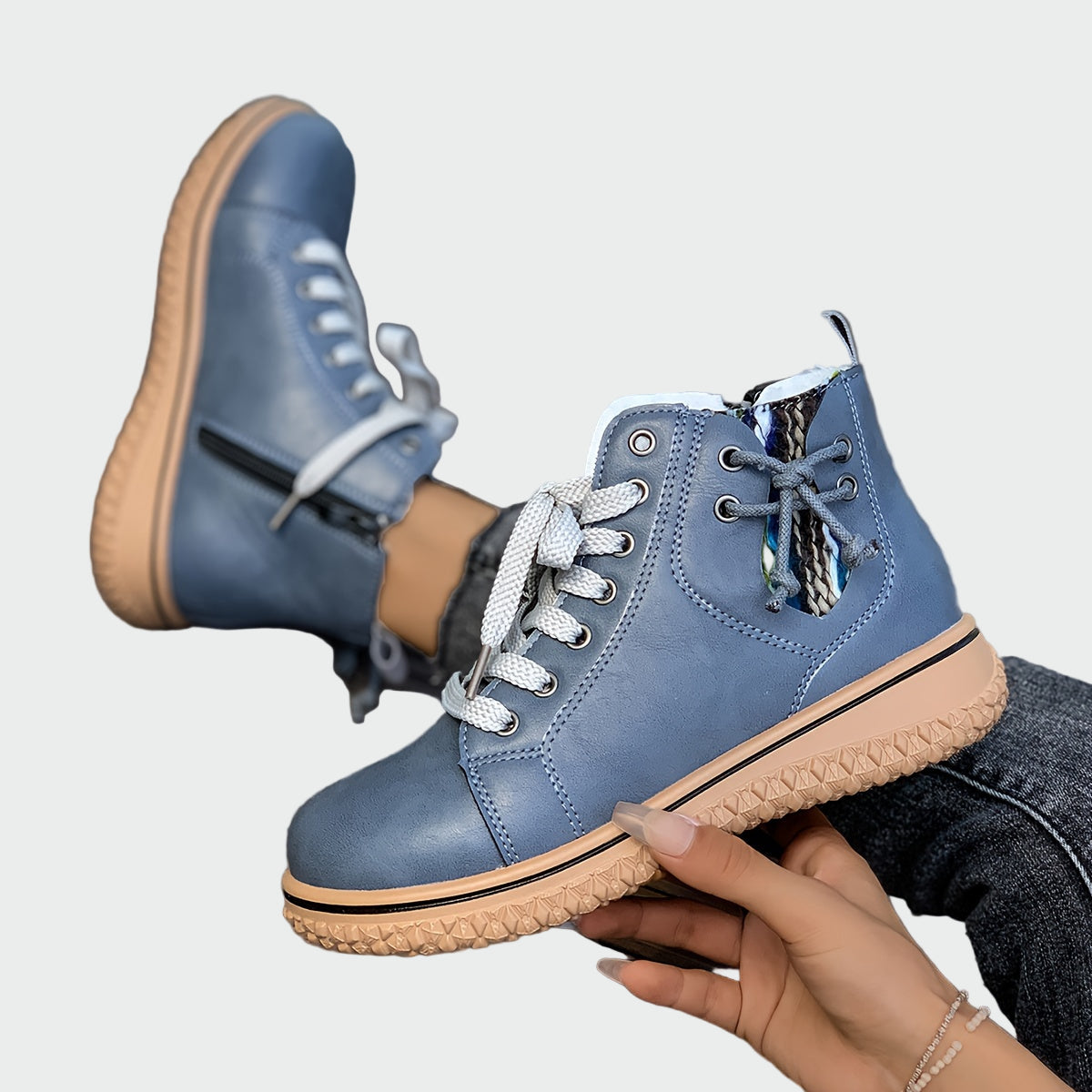 Botas de couro ortopédicas de cano baixo
