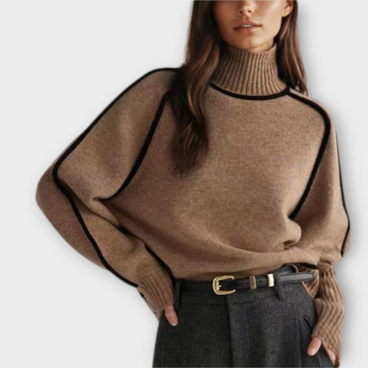 Emilie - Pullover de gola alta suave e elegante