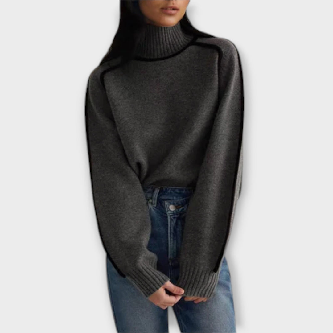 Emilie - Pullover de gola alta suave e elegante