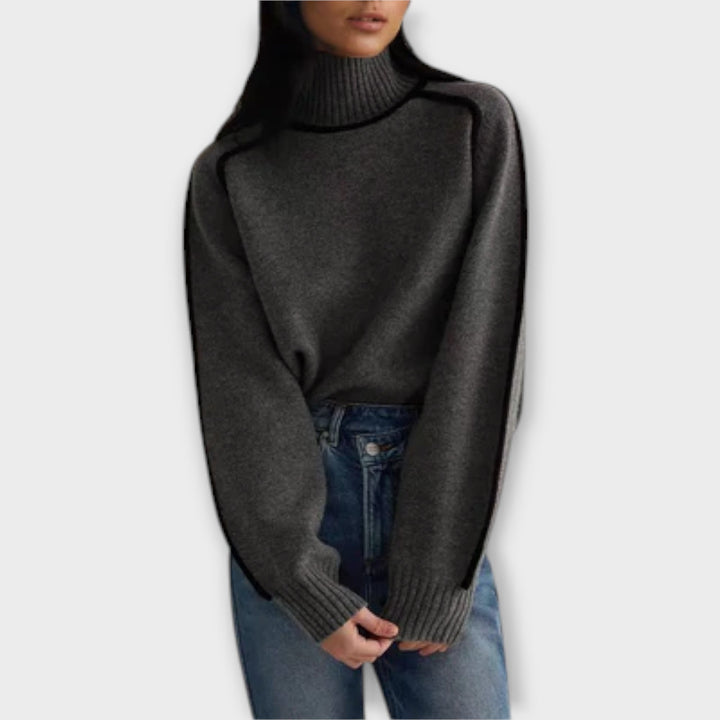 Emilie - Pullover de gola alta suave e elegante