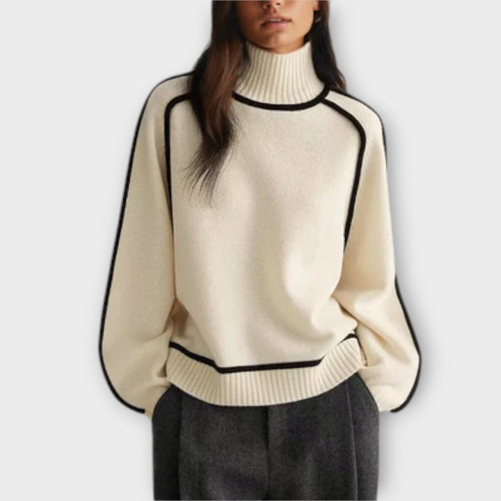 Emilie - Pullover de gola alta suave e elegante