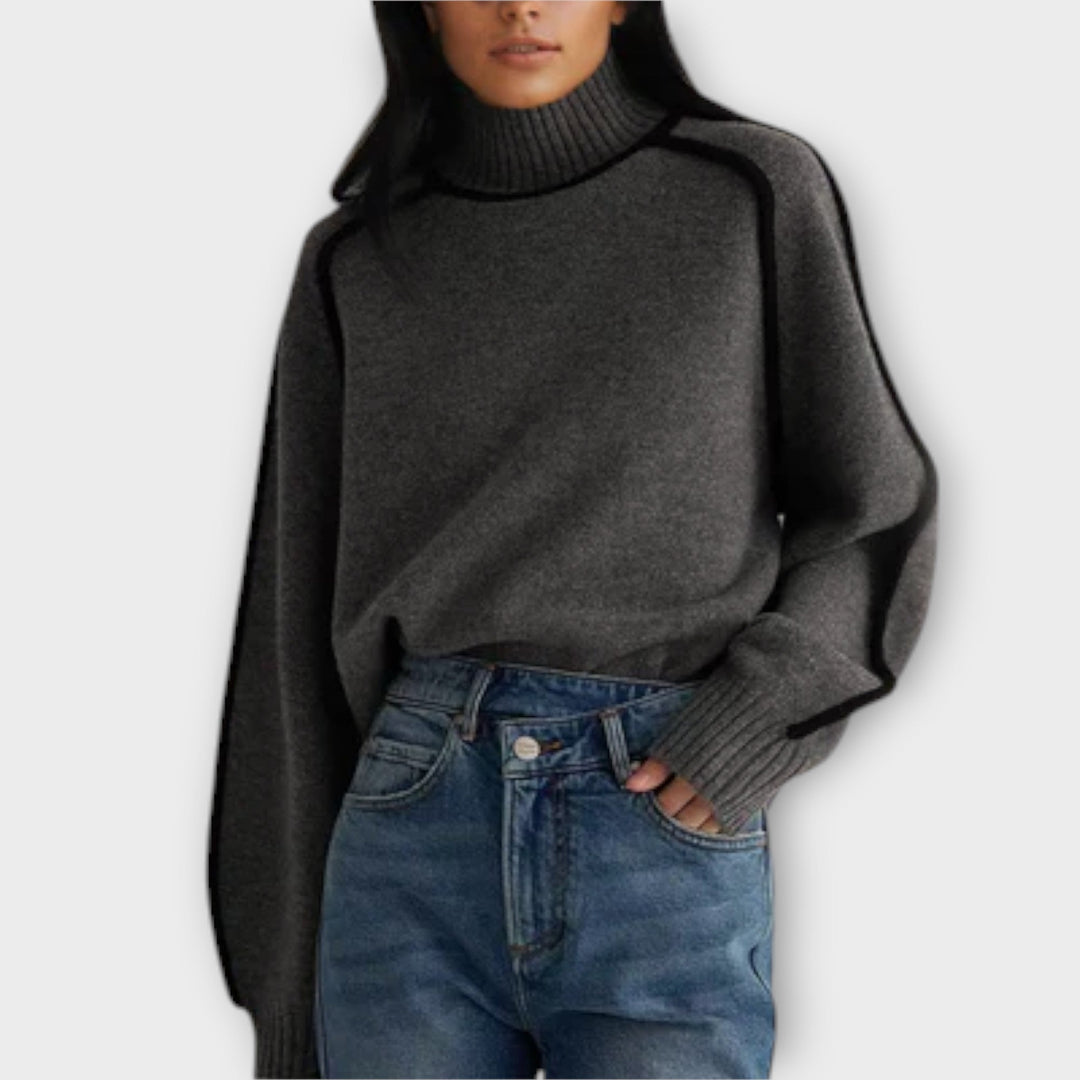 Emilie - Pullover de gola alta suave e elegante