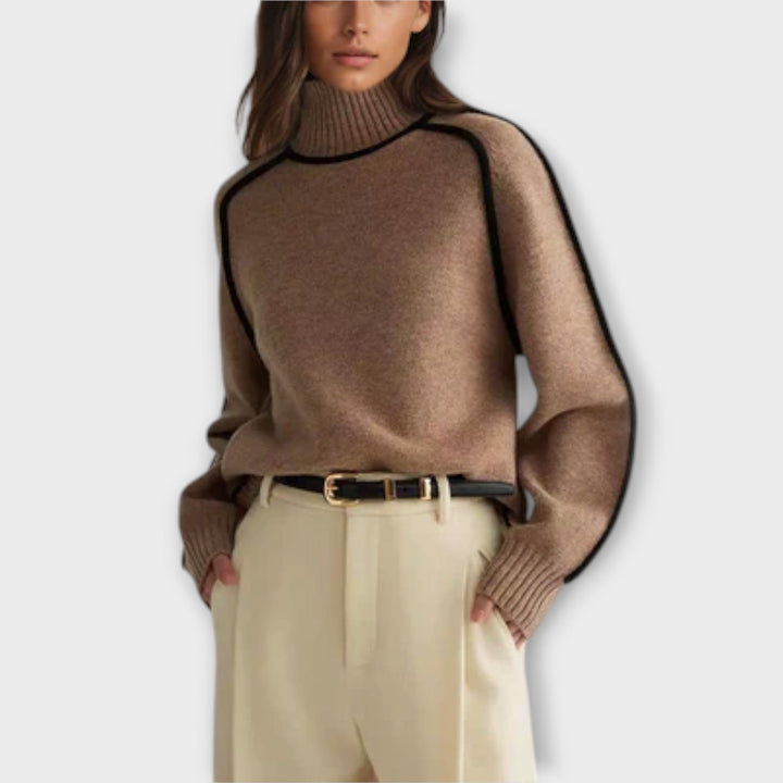 Emilie - Pullover de gola alta suave e elegante