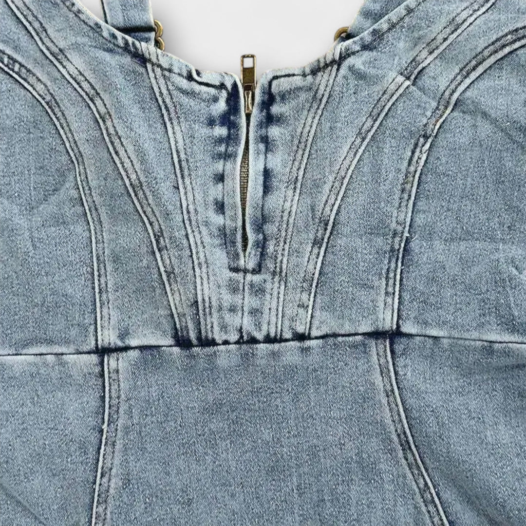 Anna - Vestido de Denim com alças ajustáveis