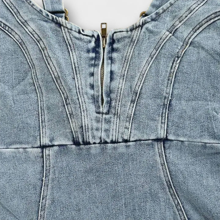 Anna - Vestido de Denim com alças ajustáveis