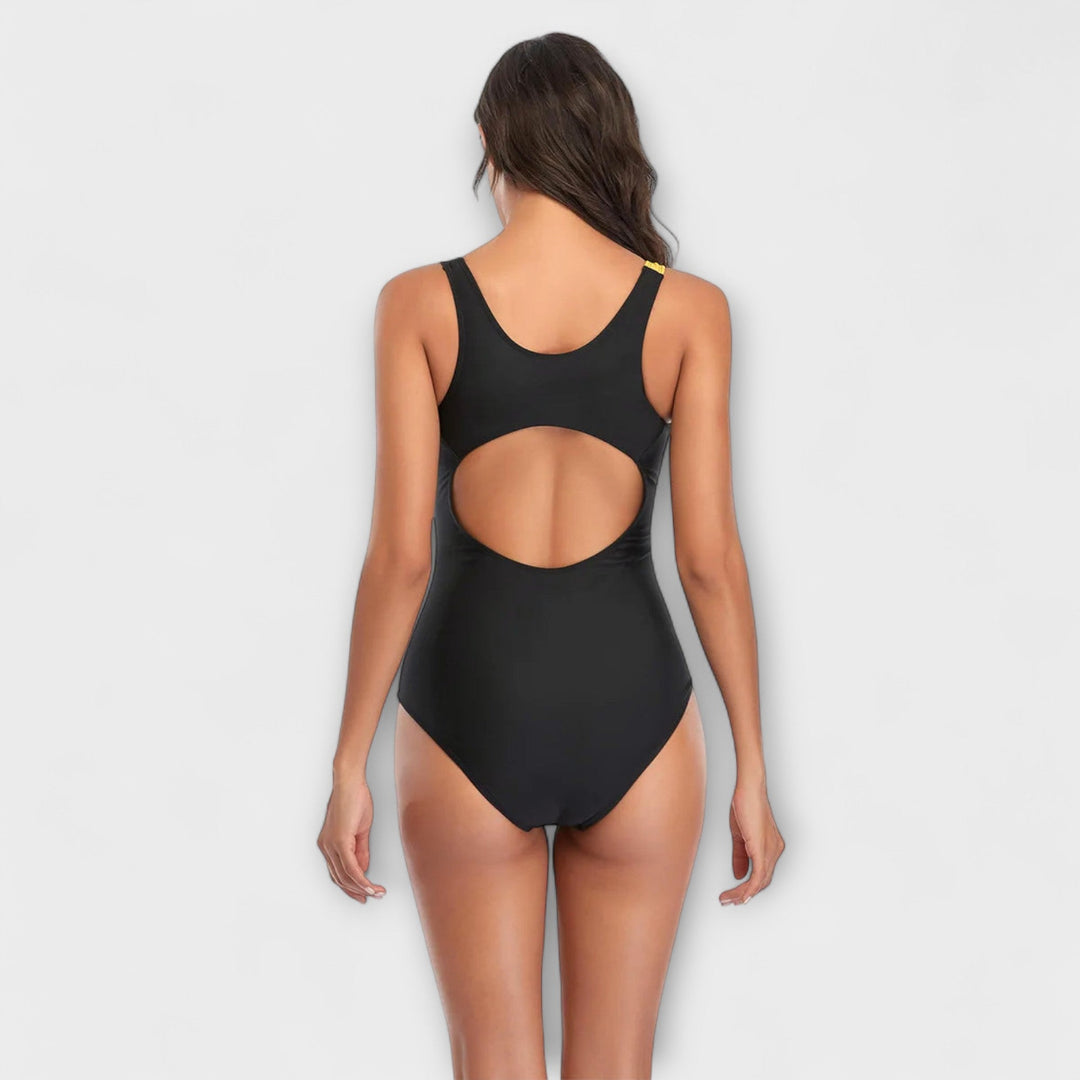 Roupa de Banho Desportiva de Uma Peça com Decote nas Costas