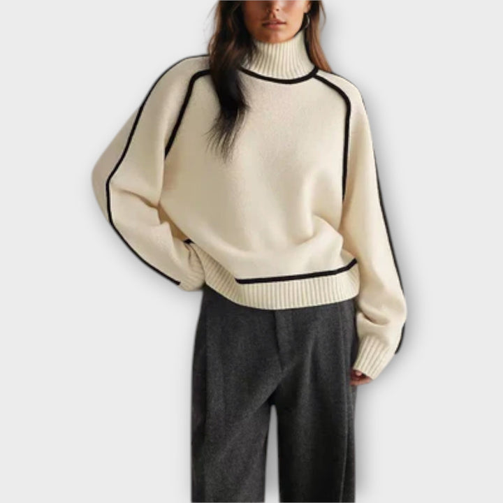 Emilie - Pullover de gola alta suave e elegante