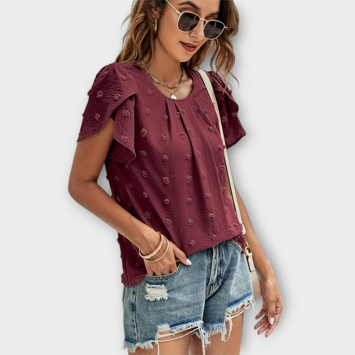 Charlotte - A blusa perfeita com padrão de bolinhas