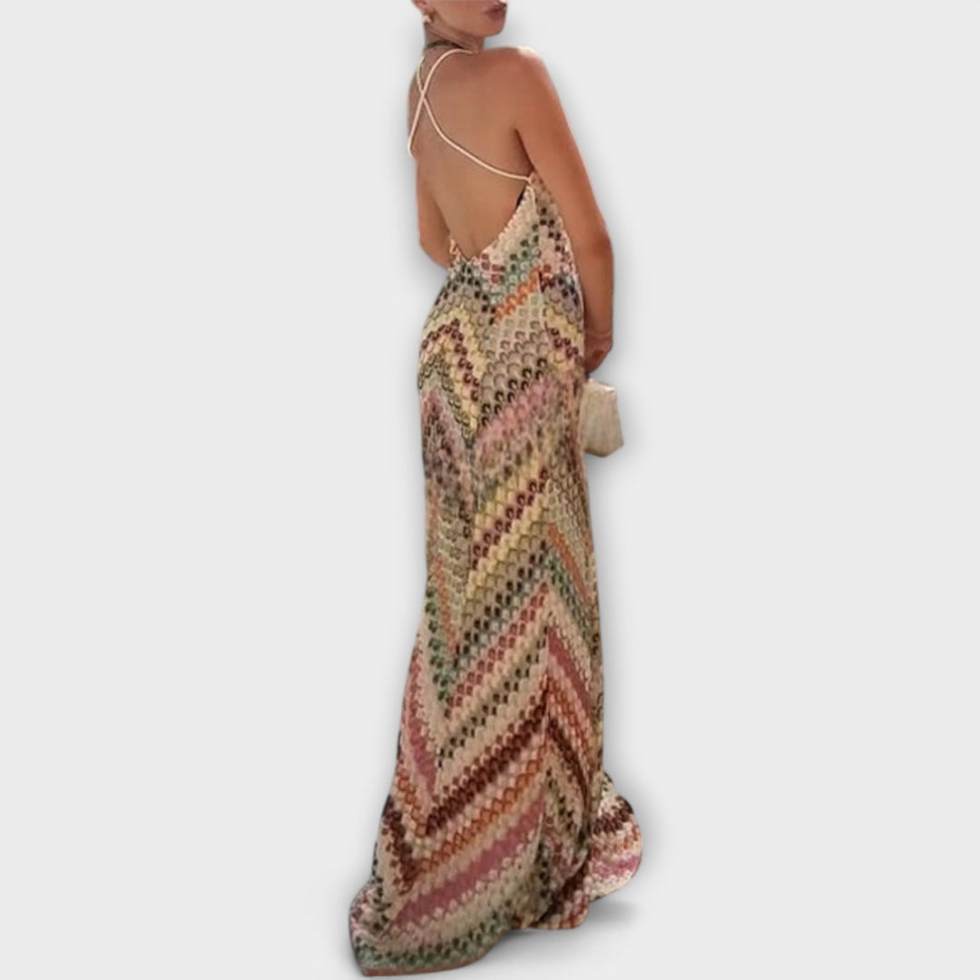 Remi - Vestido Maxi com Padrão de Peixe Colorido Missoni