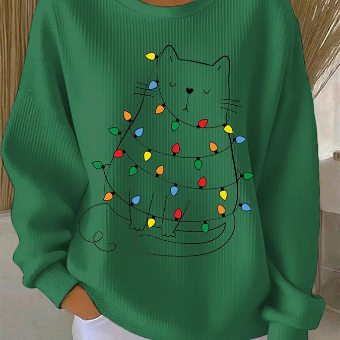 Alba - Sweater de Natal com motivo de gatos