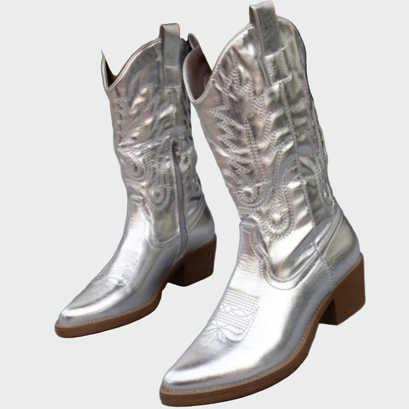 Botins de cowboy metálicos