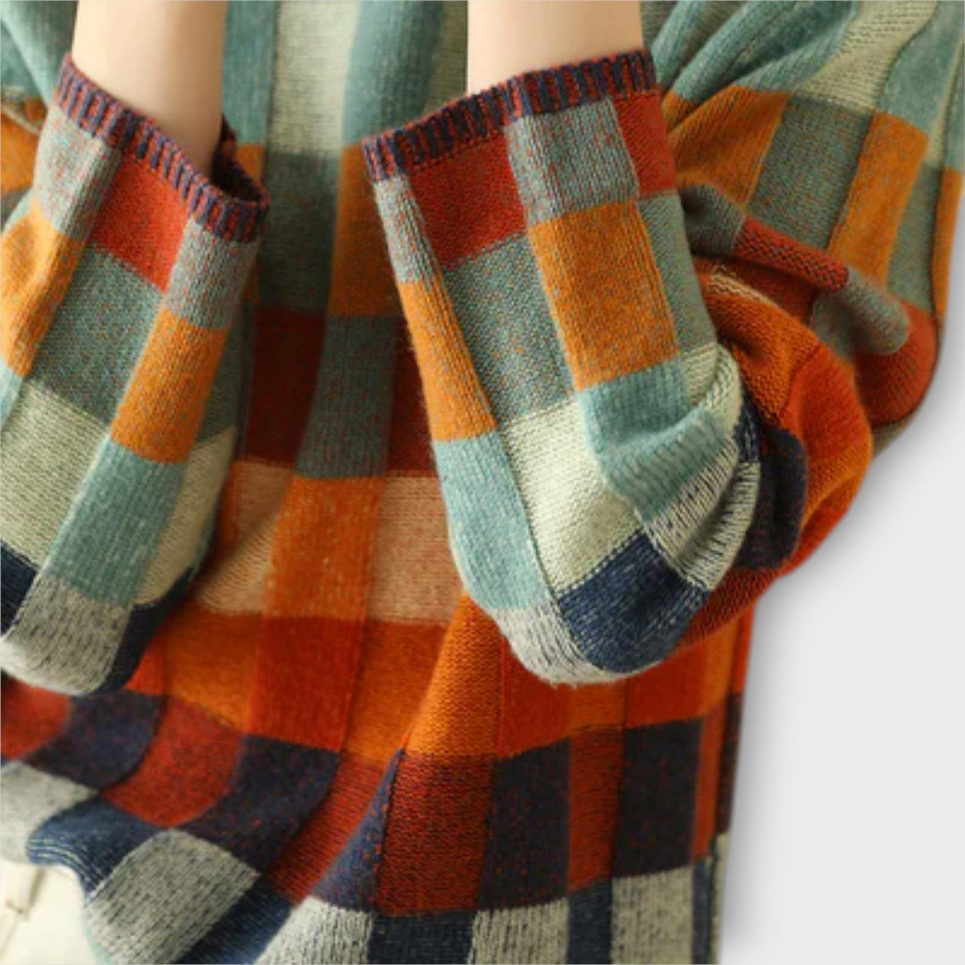 Erika - Pullover de Gola Alta em Patchwork