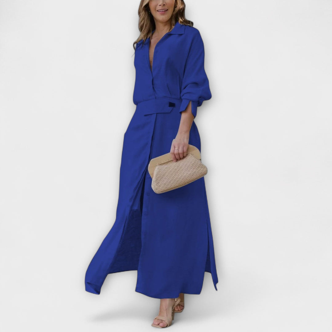 Jeanette - Vestido Maxi com Decote em V