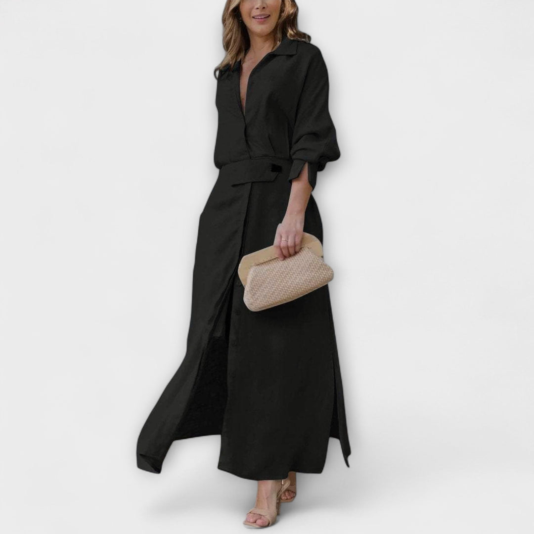 Jeanette - Vestido Maxi com Decote em V