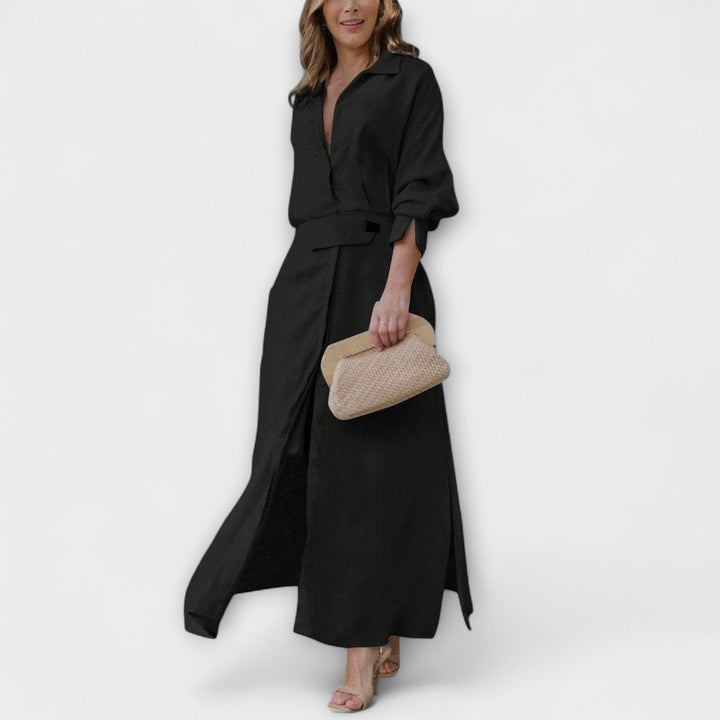 Jeanette - Vestido Maxi com Decote em V