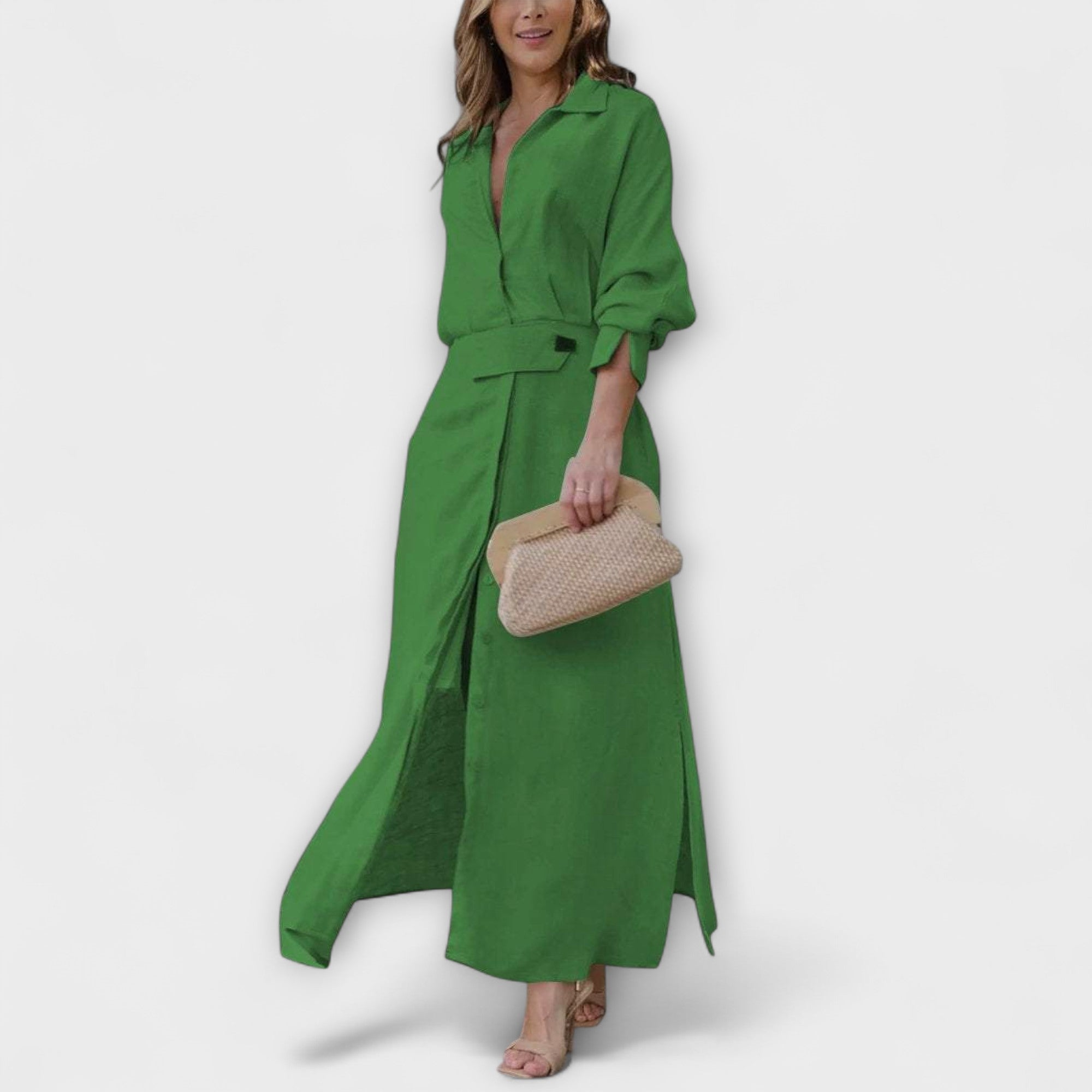 Jeanette - Vestido Maxi com Decote em V