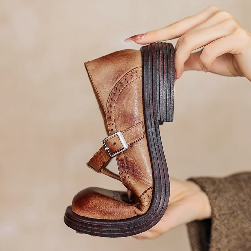 VERDA – ELEGANTE MARY JANE EM COURO