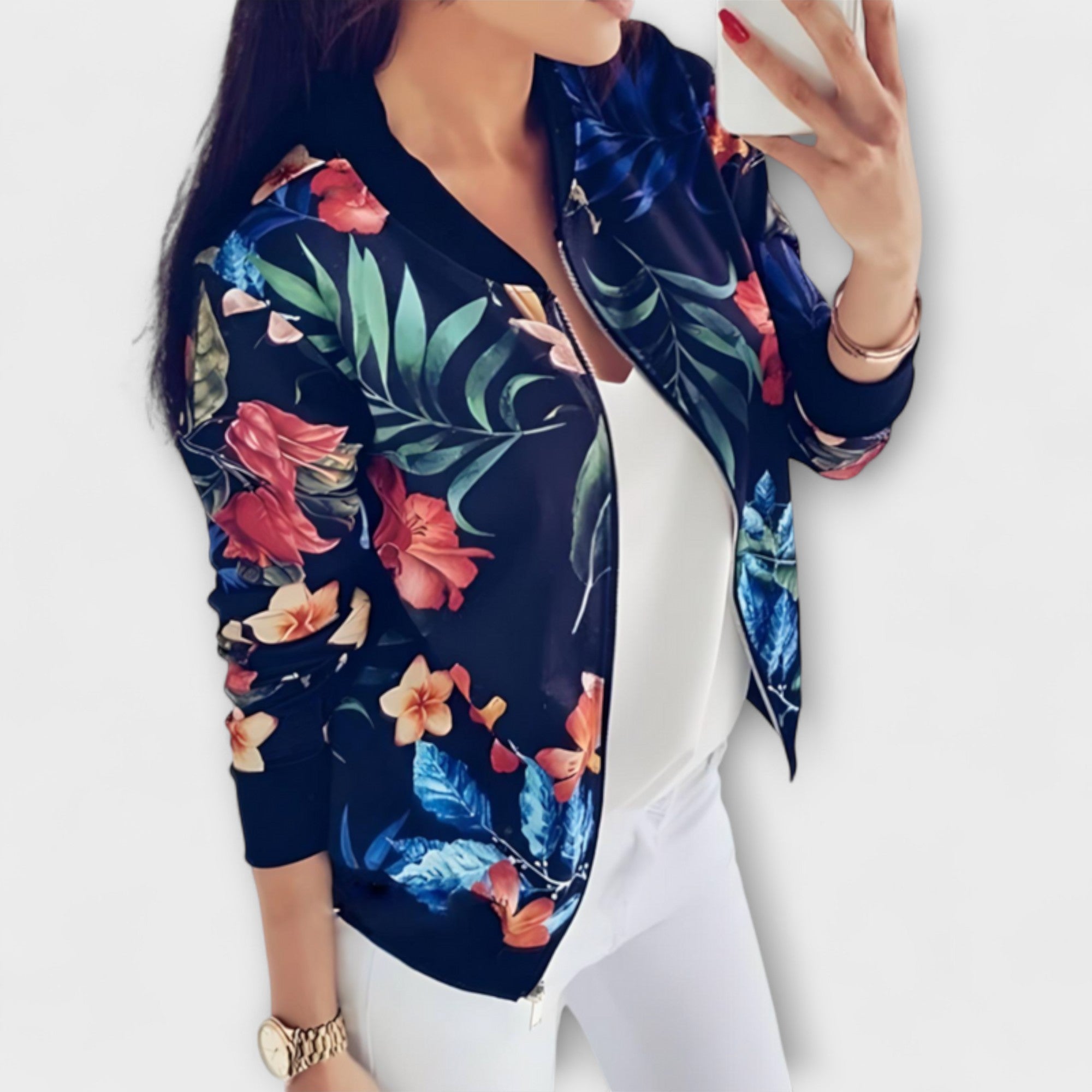 Andreia - Casaco bomber elegante floral