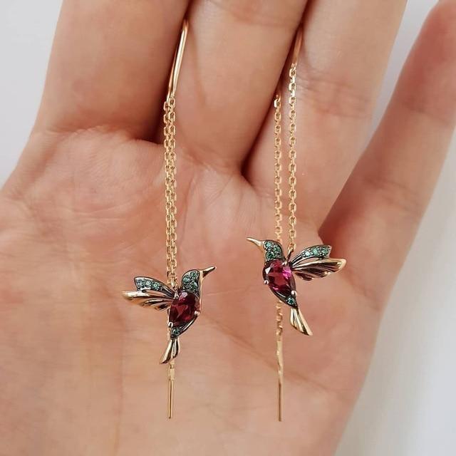 Brincos Kolibri com Emaille e Zircónias