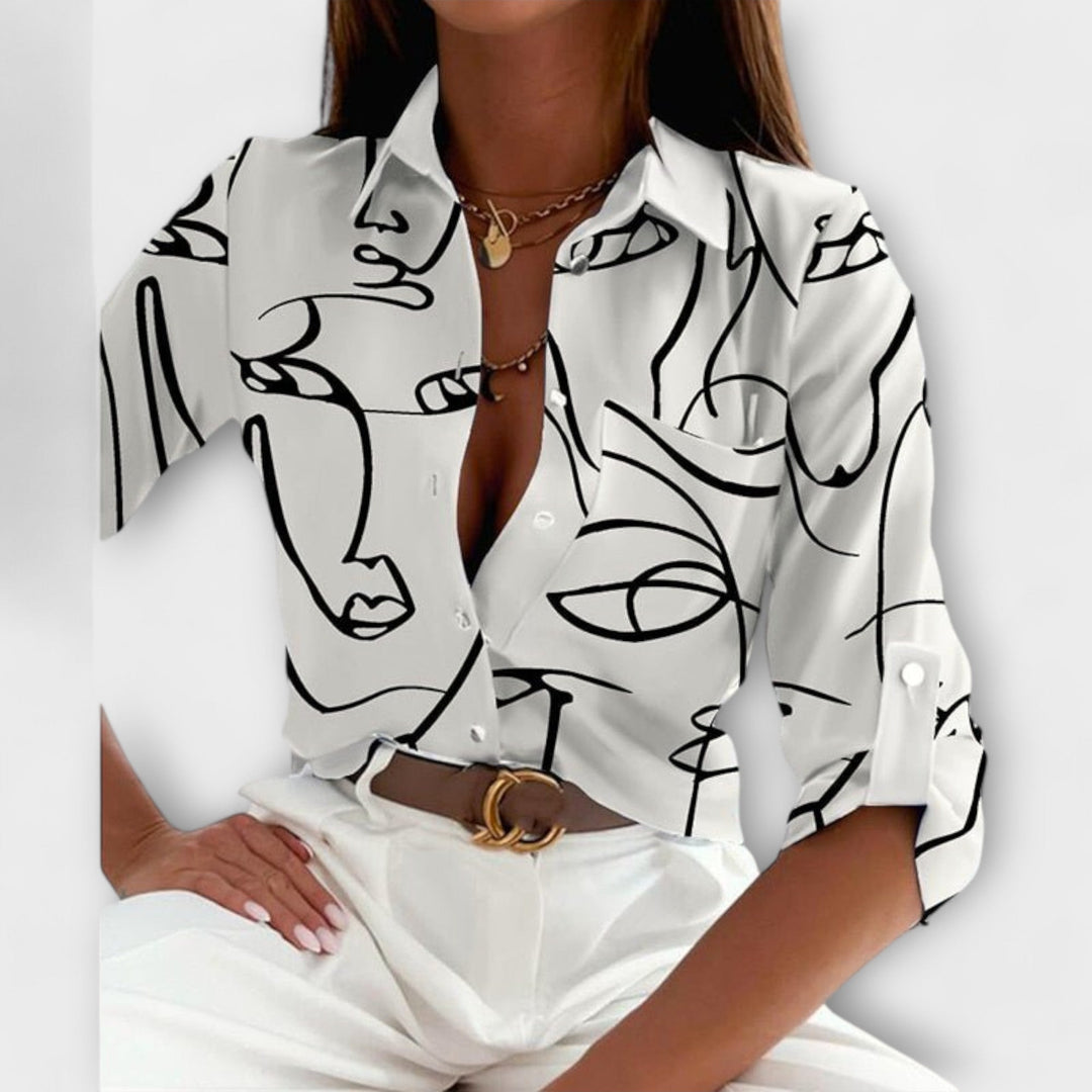 Blusa com colarinho clássico